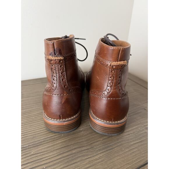 G.H. Bass & Co. Barrington Boots Brown Leather Lace Up Cap Toe Mens Size 10 - Picture 4 of 9